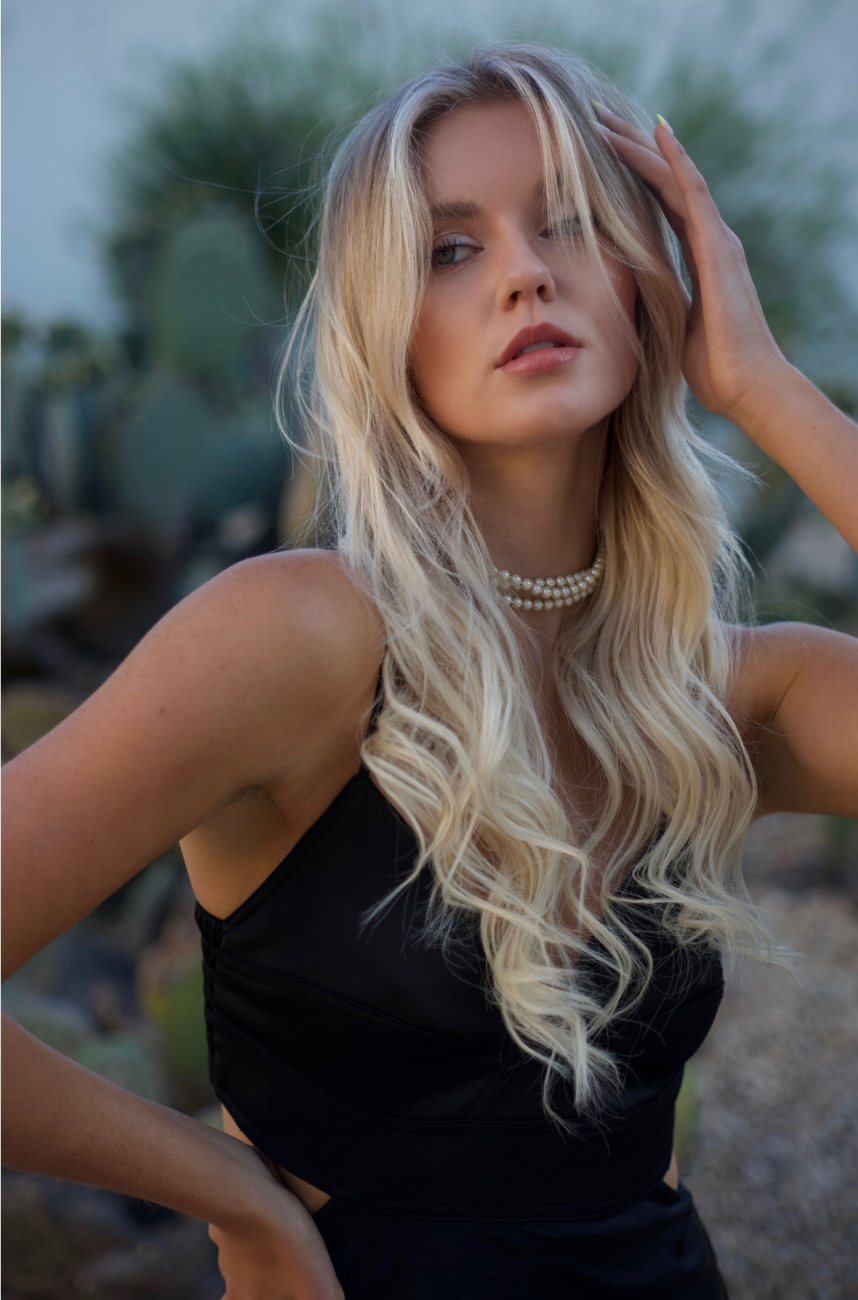 model image with hair extensions